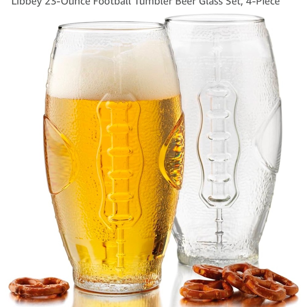 Sunday fun day all year , grab your four piece football glass tumblers FOOTBALL
